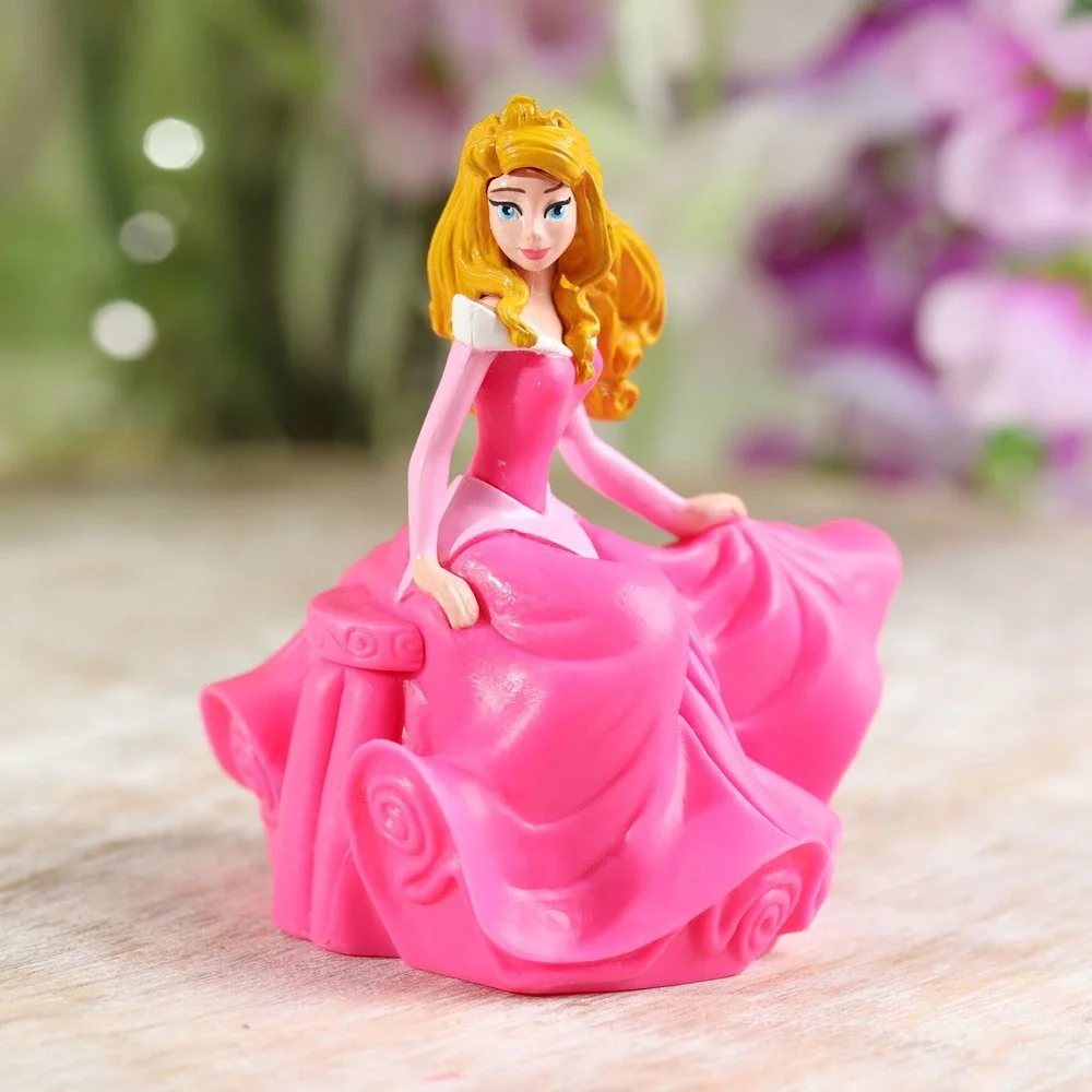 Disney Princess Sleeping Beauty Aurora Pink Dress PVC Figurine Cake Topper